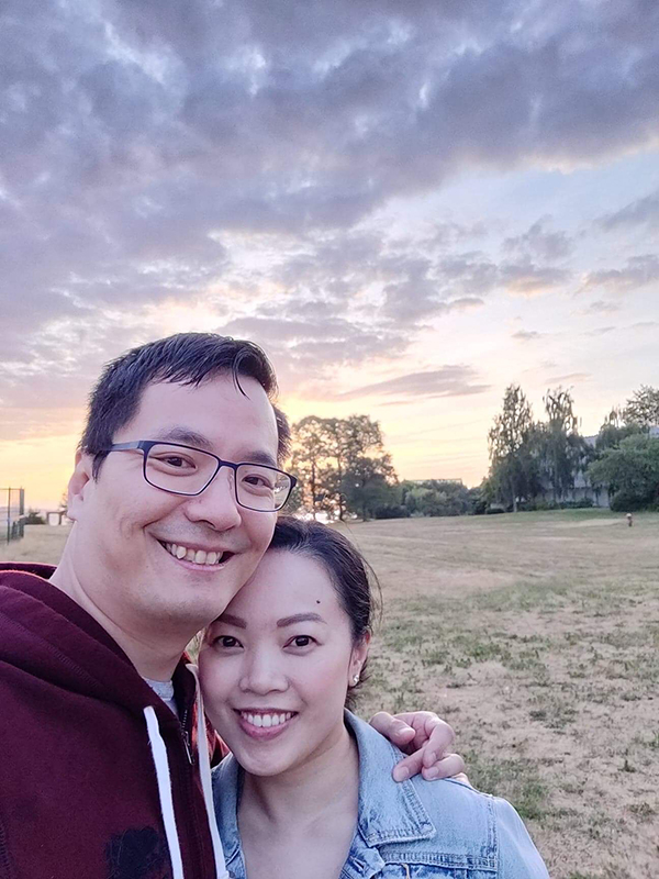 Selfie with husband at Bard on the Beach in Vanier Park