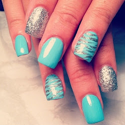 nail nice zebra nails acrylic designs pretty turquoise colors gel teal manicure colours colorful