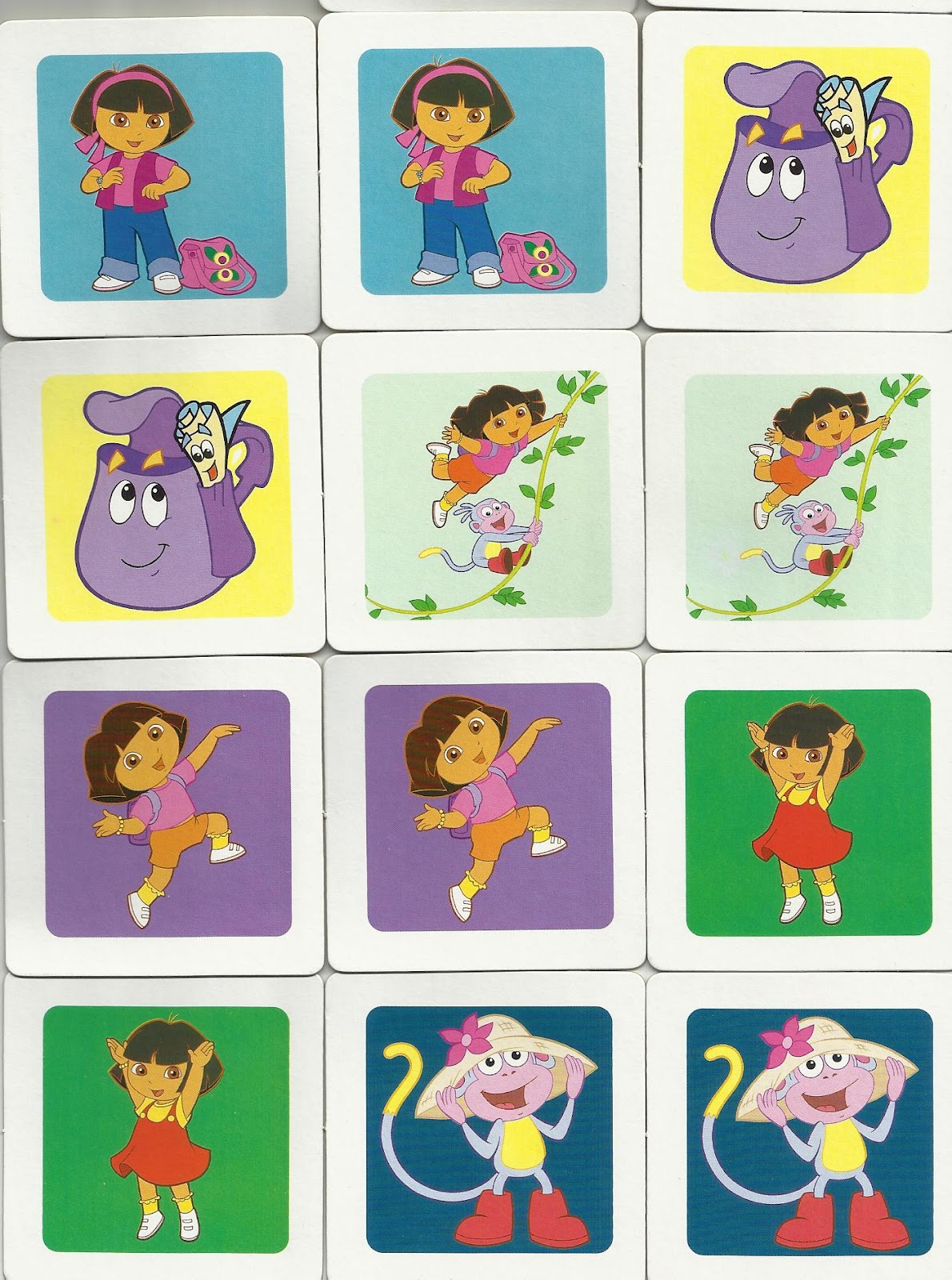 Luchten vangst letterlijk Family Crafts and Recipes: Free Printable Dora the explorer memory Game