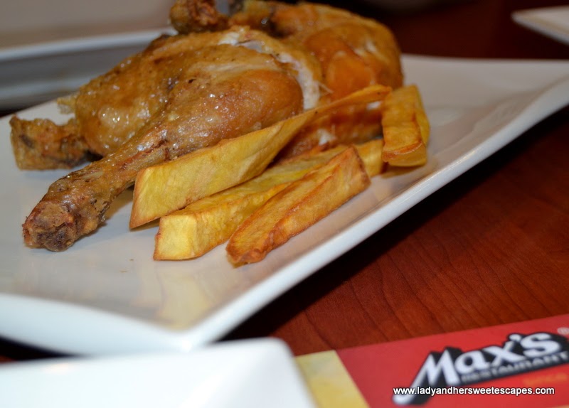 Max's Half Fried Chicken with sweet potato fries