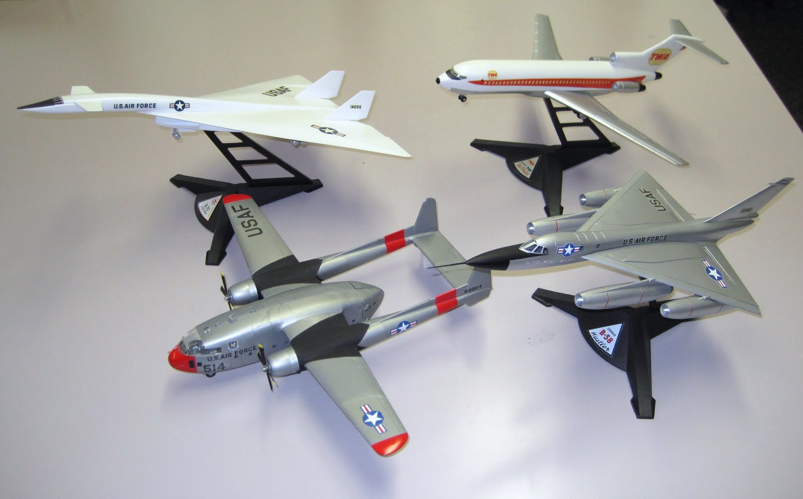 Model Airplane Memories Four Aurora Beauties! C119, B58, XB70 & 727