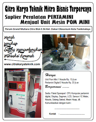 Update Terbaru Harga Jual Mesin Pom Pertamini Digital Rakitan Bulan April 2017