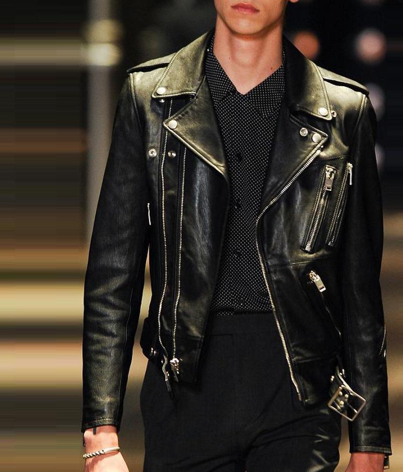 Fashion & Lifestyle: Saint Laurent Leather Jackets... Spring 2014 Menswear
