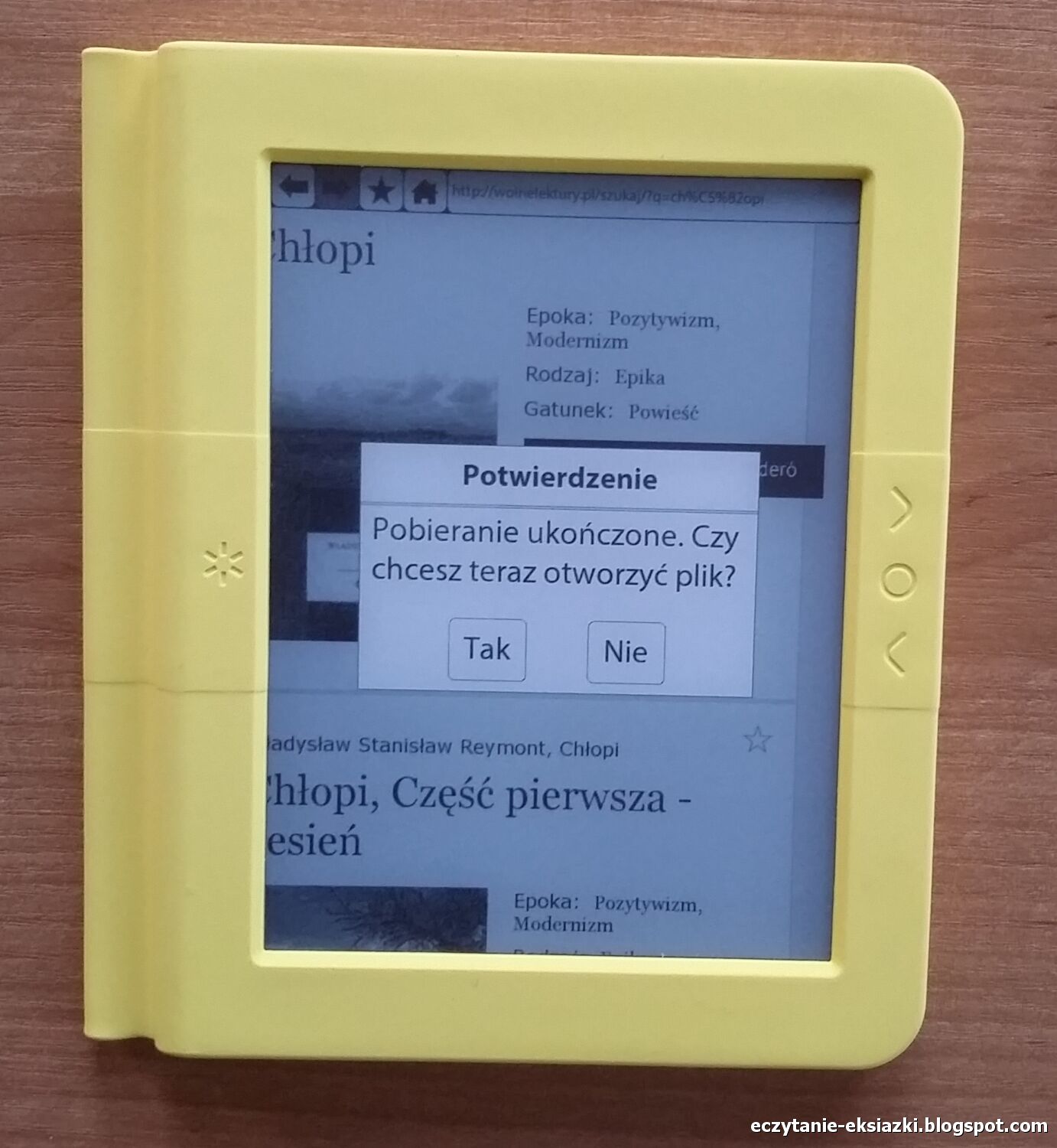 Bookeen Saga - ukończone pobieranie e-booka z serwisu wolnelektury.pl