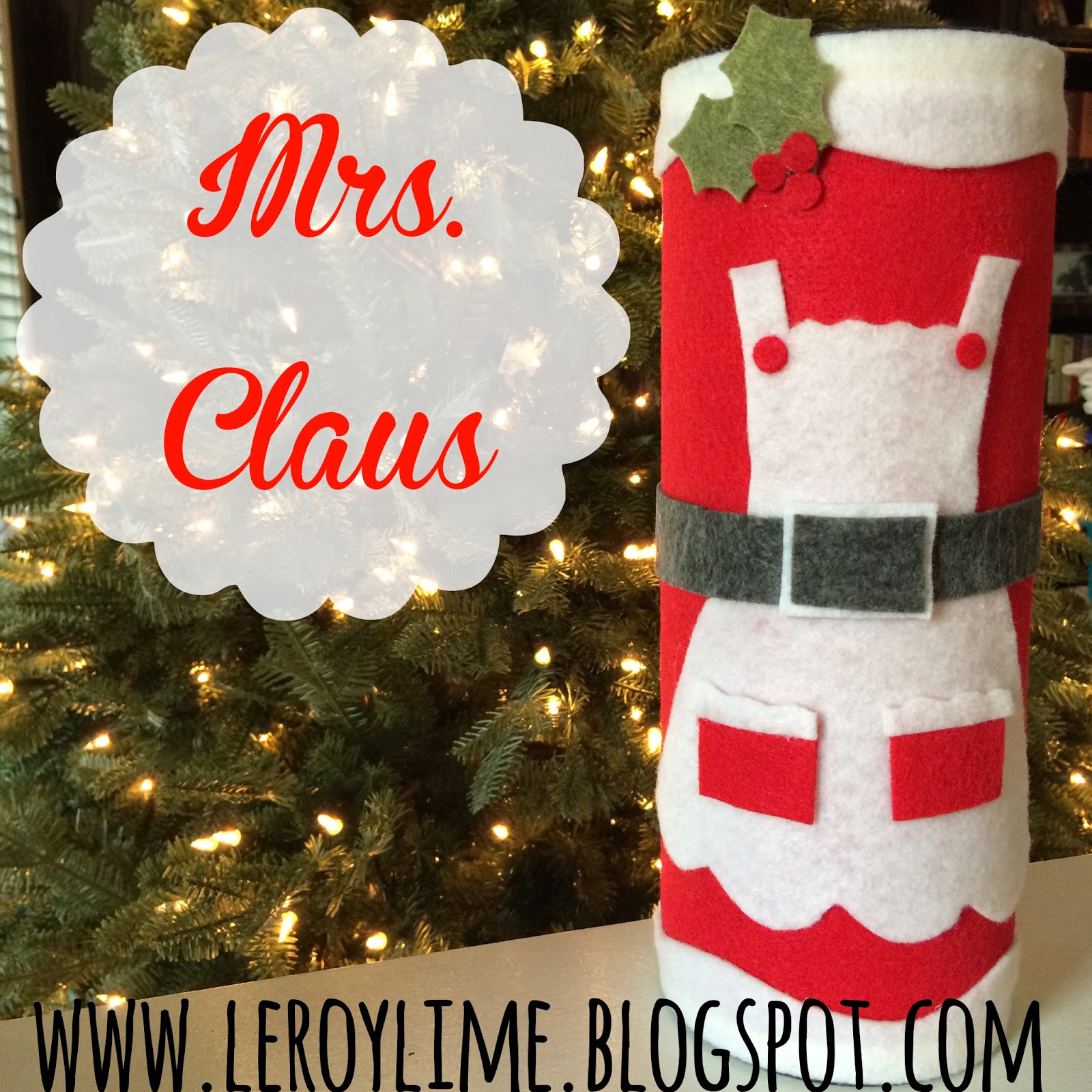 DIY Holiday Money MRS. CLAUS Bank - An Upcycle Project, Felt Craft - LeroyLime