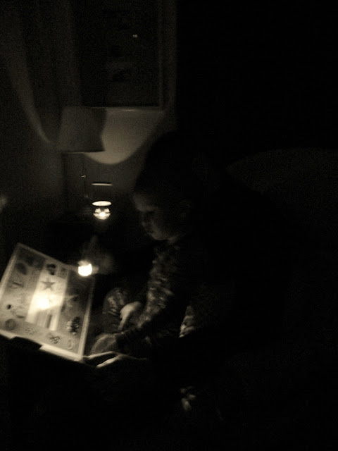 Story by flashlight Reading during power outage