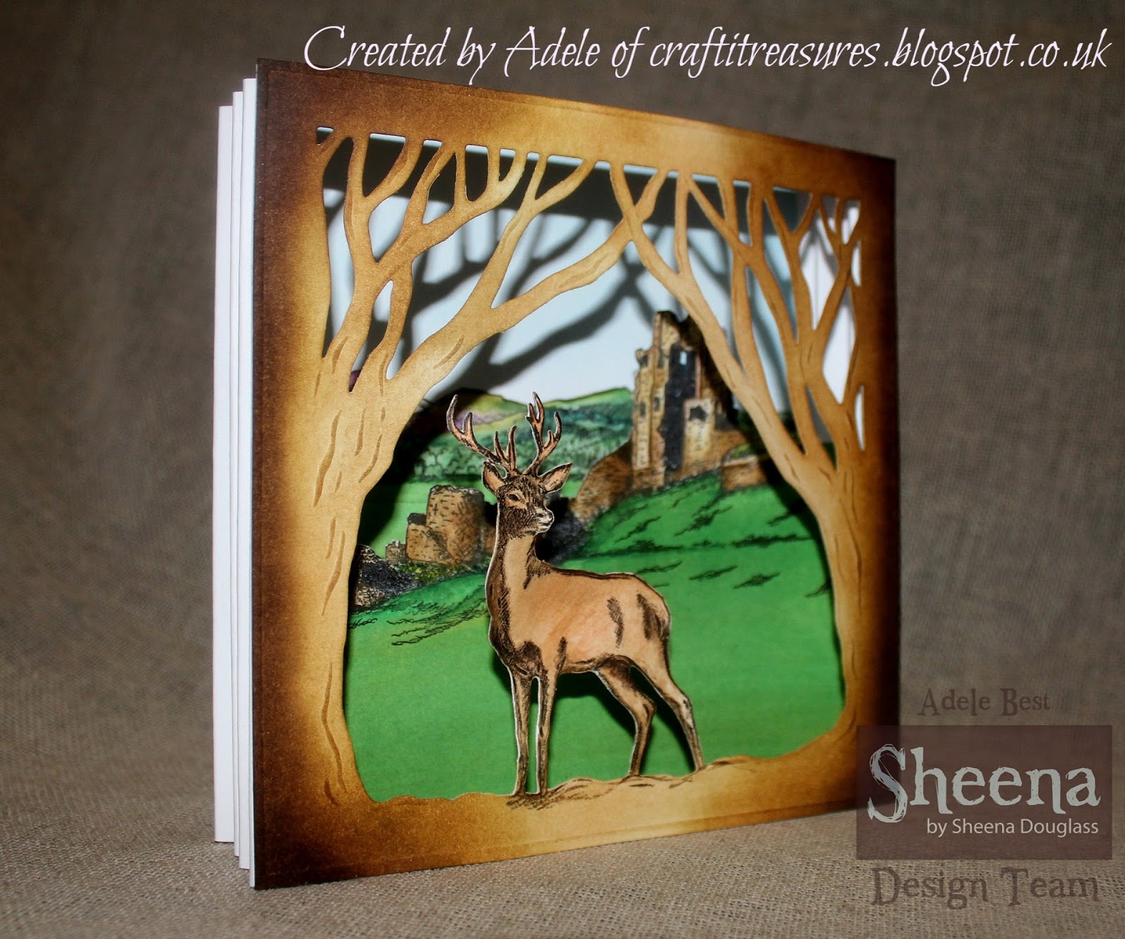Crafti Treasures Majestic Stag Diorama Card With Sheena Douglass
