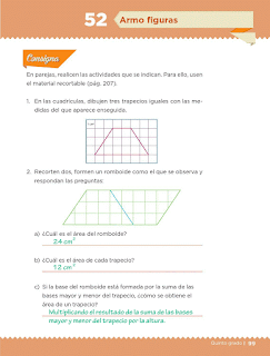 Respuestas Apoyo Primaria Desafíos Matemáticos 5to Grado Bloque III Lección 52 Armo figuras