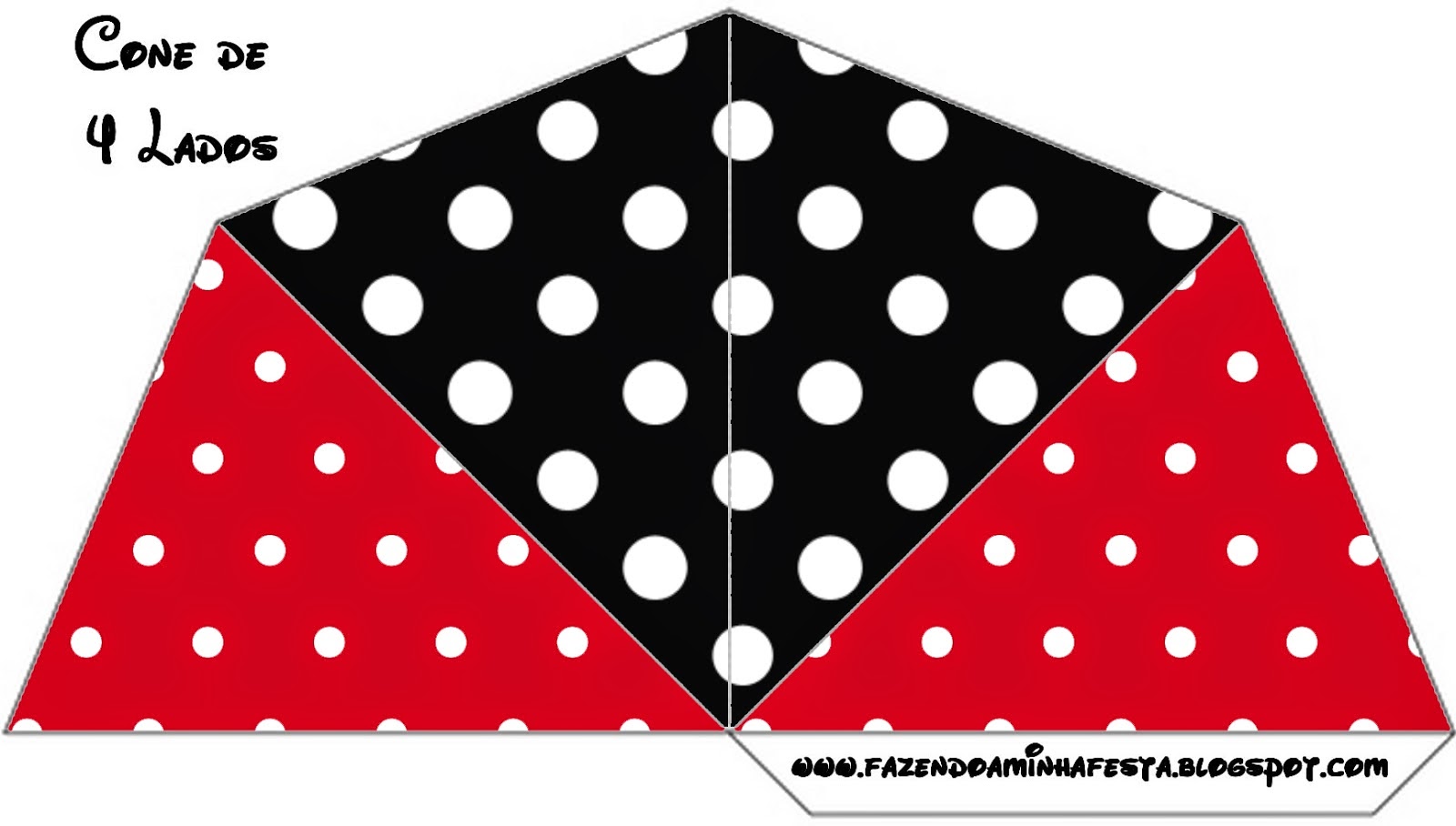 Rojo, Negro y Lunares Blancos: Imprimibles Gratis para Fiestas. Para conos = cucuruchos.