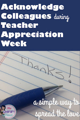 Even better than gifts for teachers during Teacher Appreciation Week is the simple recognition of their hard work and efforts. You can spread the love amongst your colleagues and school staff members by encouraging students to write thank you notes. Even better than gifts for teachers during Teacher Appreciation Week is the simple recognition of their hard work and efforts. You can spread the love amongst your colleagues and school staff members by encouraging students to write thank you notes.