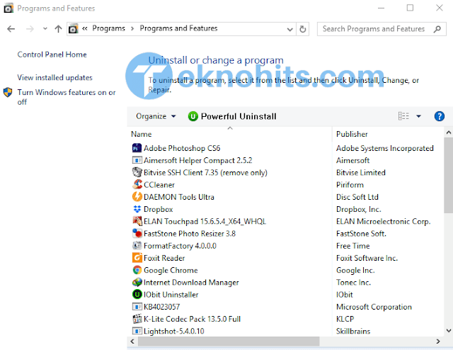 Uninstall Program / Aplikasi yang tidak terpakai Uninstall Program / Aplikasi yang tidak terpakai