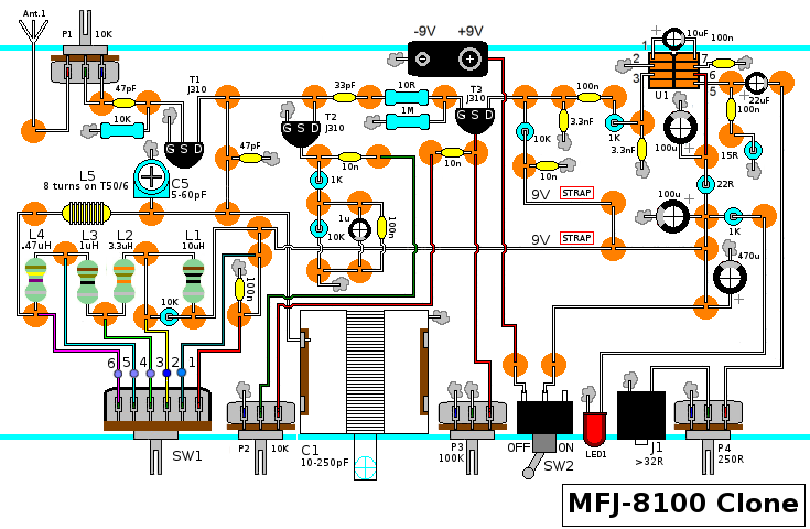 mfj-8100-clone-schematic06.png (735×480) | Shortwave radio, Radio