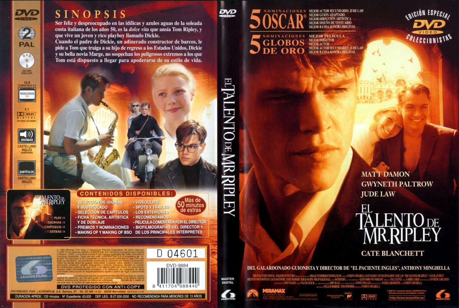 Ver Online El Talento De Mr Ripley El Talento de Mr. Ripley [1999] [Dual-Esp-Ing] » Descargar y ver online