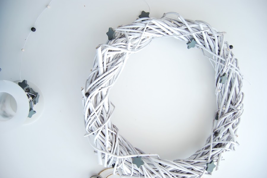 handmade white christmas wreath