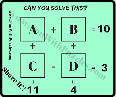 Easy Mathematical Puzzle Questions with Answers