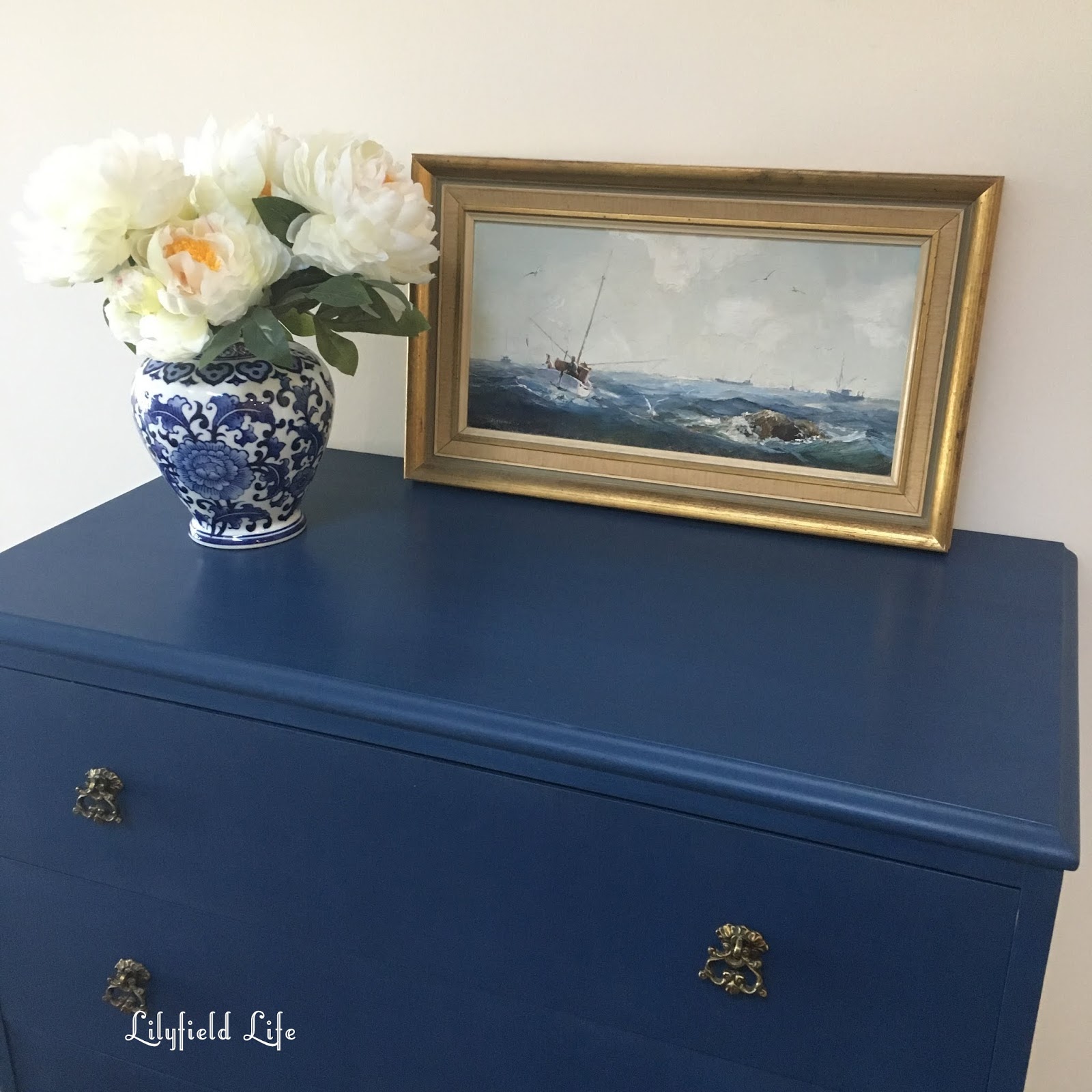 Lilyfield Life Navy chalk paint and lots of flowers