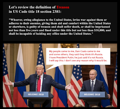 Trump committing treason with Putin at Helsinki summit under US Code title 18 section 2381; treasonous traitor TrumpRussia TrumpPutin us intelligence