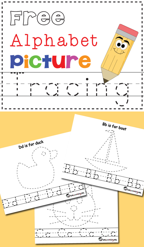 Free Alphabet Picture Tracing Printables Totschooling Toddler Preschool Kindergarten