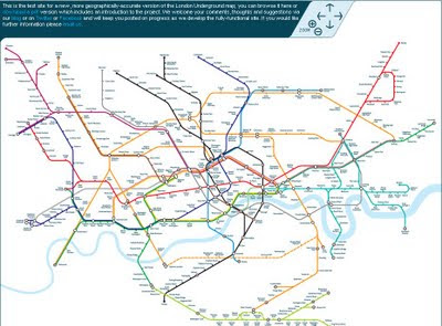 London Geographic Tube Map