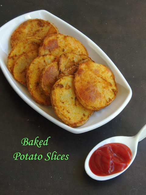 Baked potato slices, Spiced & baked potato slices
