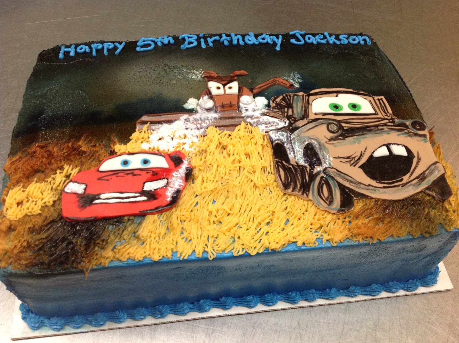 Plumeria Cake Studio Pixar Cars Cake Mater, Lightning McQueen & Frank
