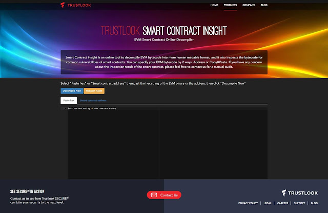 Trustlook Smart Contract Insight - Ethereum EVM Smart Contract Online Decompiler