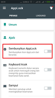 Cara Mengunci Aplikasi di Android Menggunakan AppLock Pilih sembunyikan AppLock