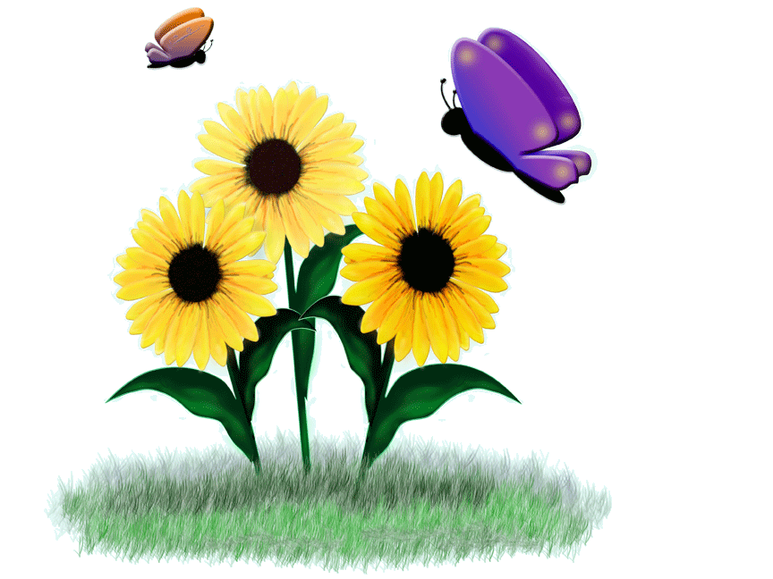 Animated Sunflower Clip Art Desktop Background (864 x 648 ) Flower Wallpaper