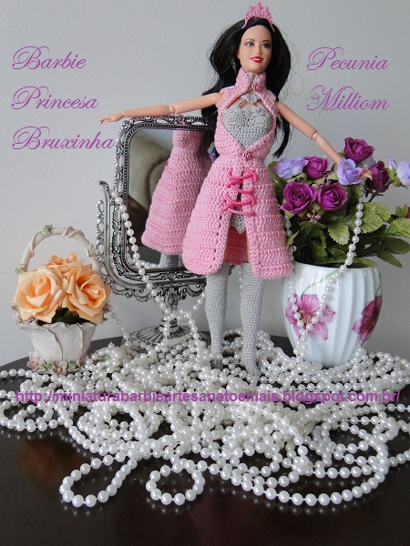 miniaturabarbieartesanatoemaispecuniamilliomcroche: Roupas de Crochê Para  Barbie Com Gráfico - Por Pecunia MillioM