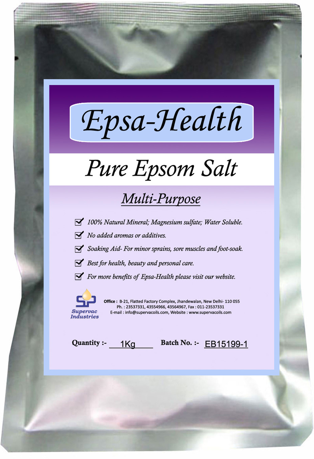 EpsaHealth Pure Epsom Salt The Wonder Mineral