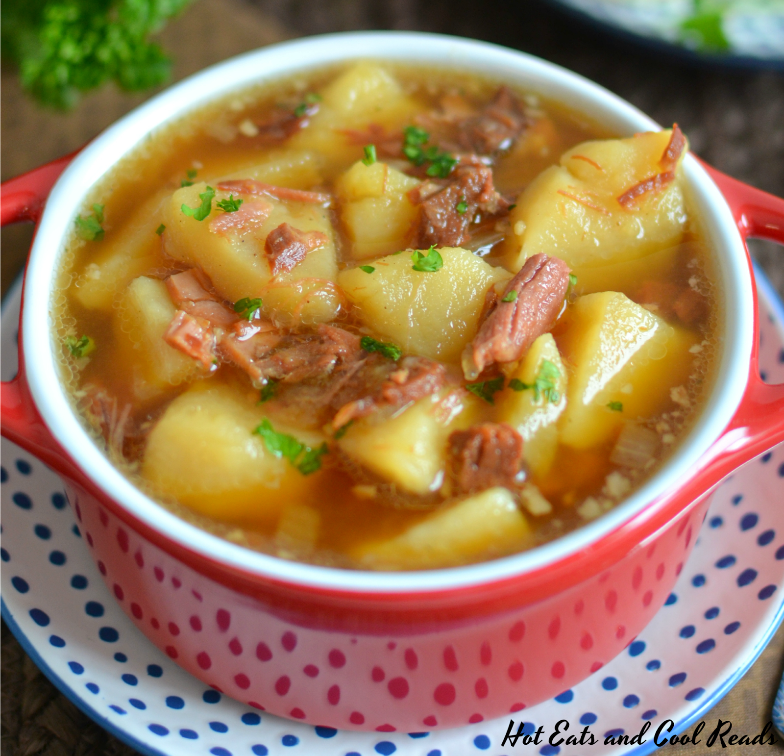 Stovetop or Slow Cooker Ham Bone and Potato Soup Recipe