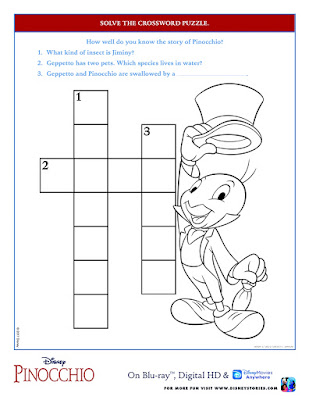 Jiminy Cricket Crossword Puzzle