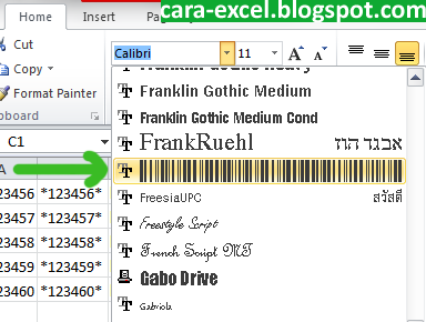 Cara Membuat Barcode dengan Excel Cara Membuat Barcode dengan Excel