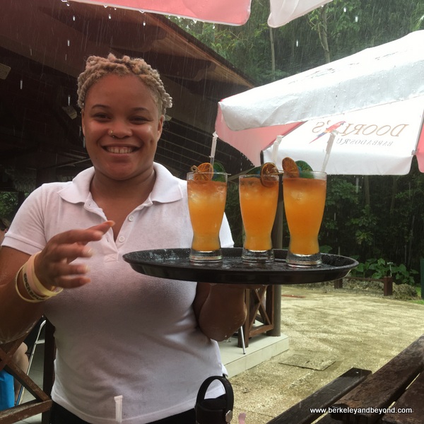 colorful rum drinks at Harrison's Cave in Barbados colorful rum drinks at Harrison's Cave in Barbados
