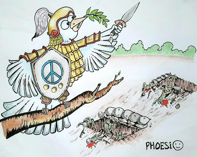 ကာတြန္း ဖုိးစီ ● စစ္သူႀကီး မဟာ ၿငိမ္းခ်မ္းေရးငွက္
