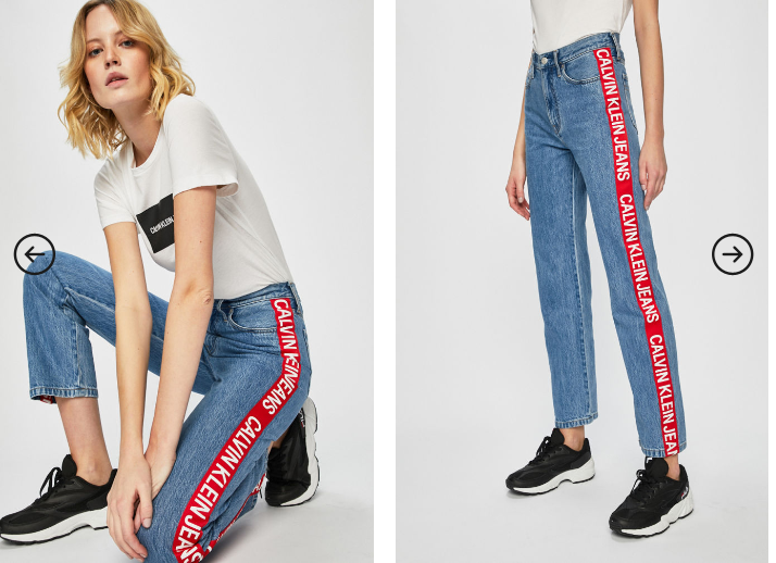 Calvin Klein Jeans - Jeansi originali albastri cu dunga Calvin Klein Jeans - Jeansi originali albastri cu dunga