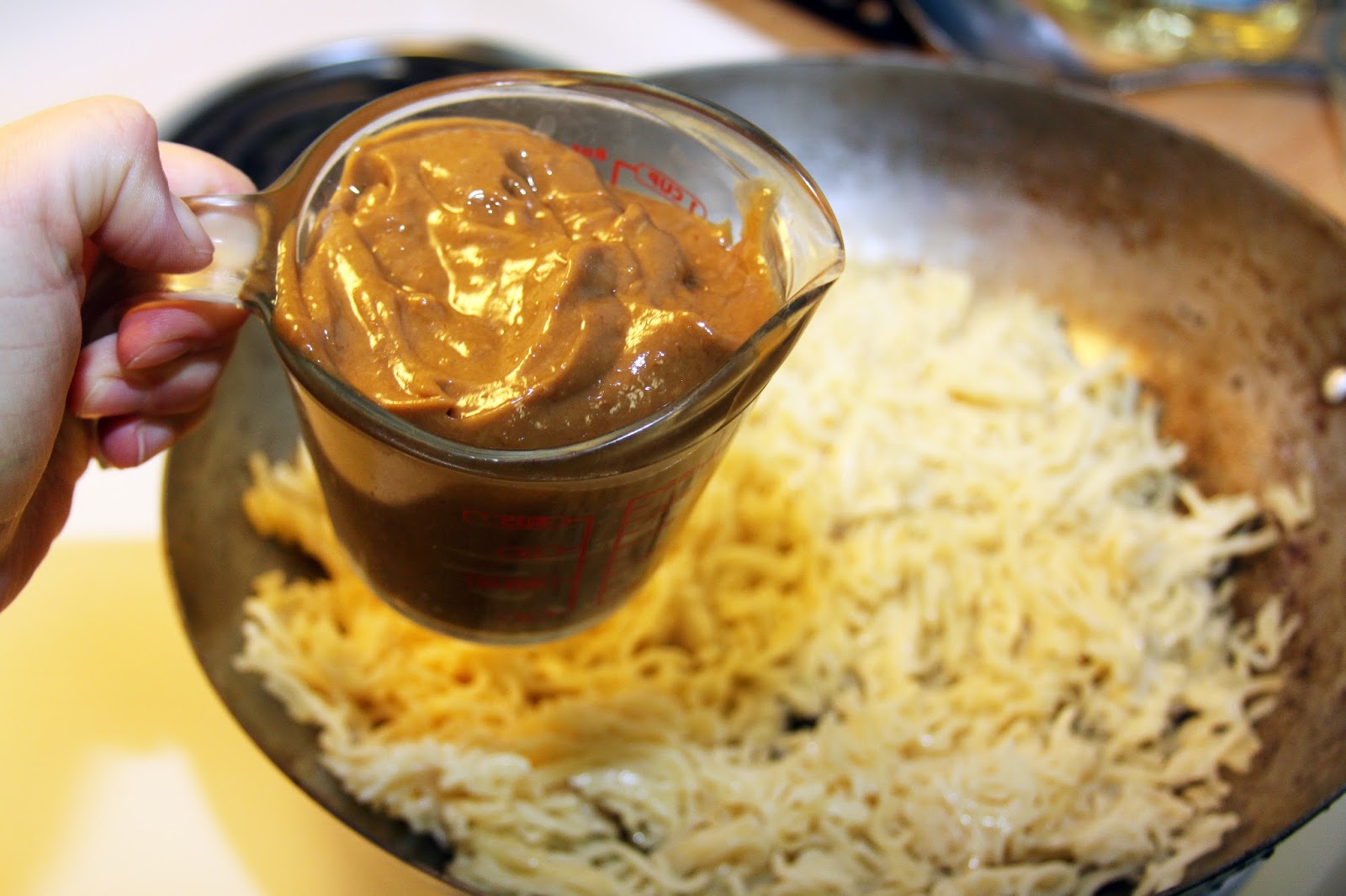 For the Love of Food Asian Spaghetti and Meatballs with Peanut Sauce