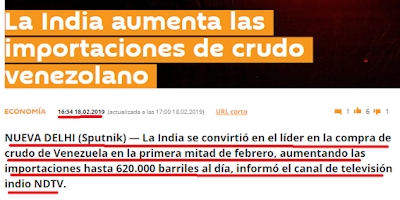 A propósito de la visita de macri a la india, país número uno comprador de crudo venezolano