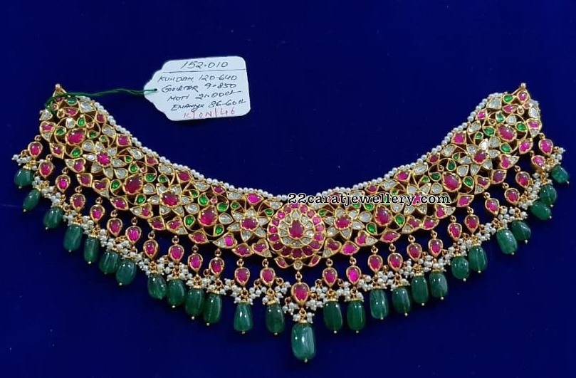152 Grams Kundan Choker - Jewellery Designs