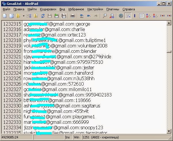 5M Gmail Account, passwords leaked online