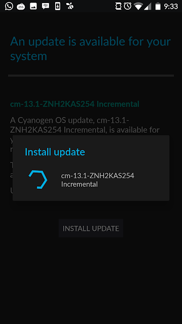 proses instalasi update cyanogen os cm-13.1-znh2kas254 incremental