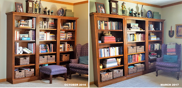 Back to bookshelf styling school for Boho Susan - bookshelf restyle, 2 ways www.BoHoHome.com @bohosusan