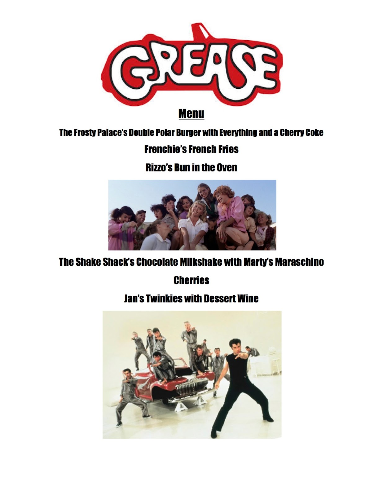 Reel Fancy Dinners Grease Dinner