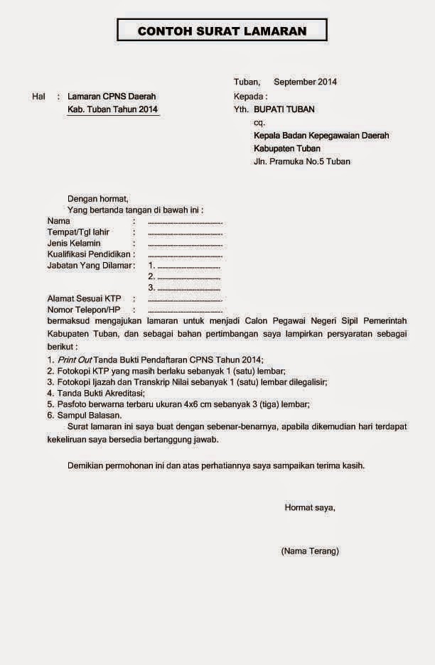 Contoh Surat Lamaran Cpns Badan Kepegawaian Negara Contoh Surat Lamaran Cpns Badan Kepegawaian Negara