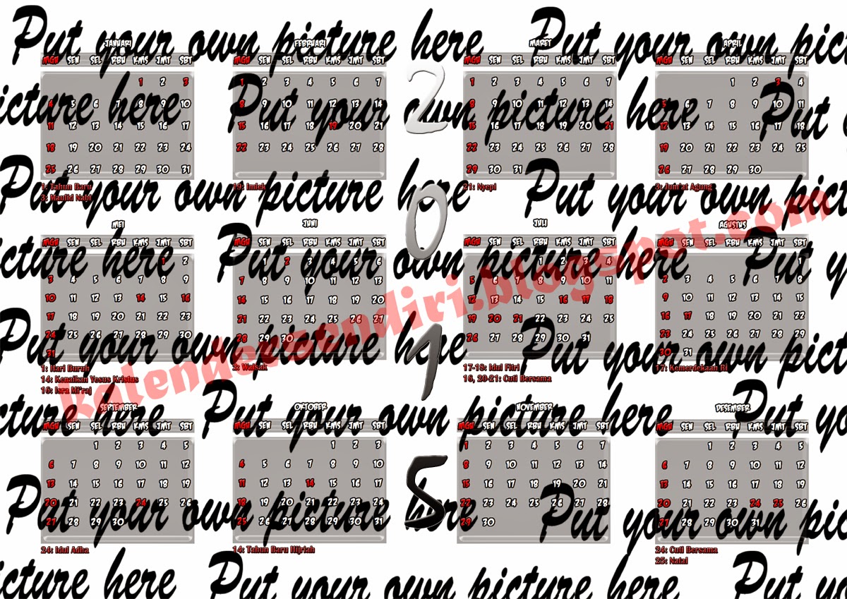 Kalender Dinding Kosong Format 1 - Kalender Sendiri