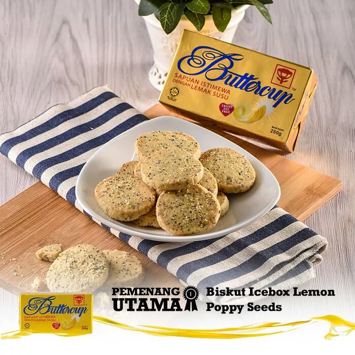Biskut Icebox Lemon Poppy Seeds