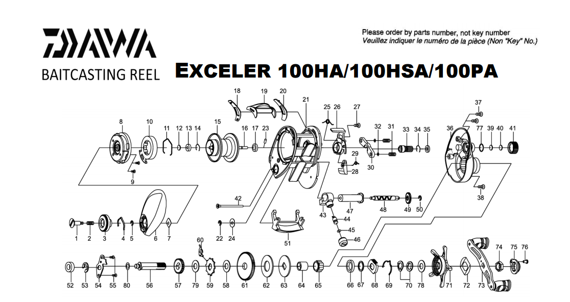 daiwa exceler 100 schematics ( latest model ) most complete fishing