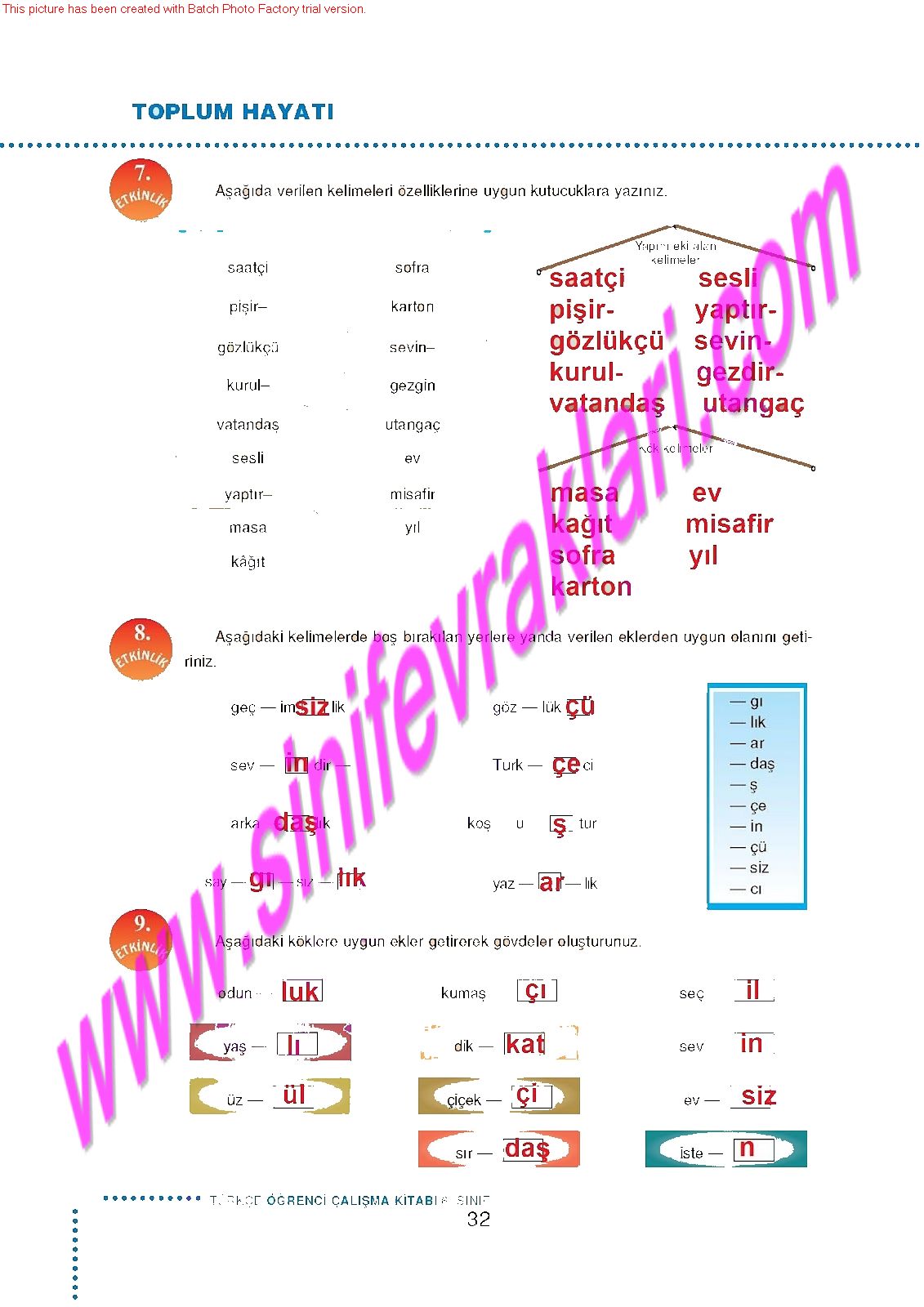 6.Sinif Turkce Doku Yayinlari Ogrenci Calisma Kitabi Sayfa 32 - Ders