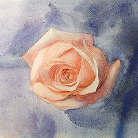 A watercolor painting of a rose.
