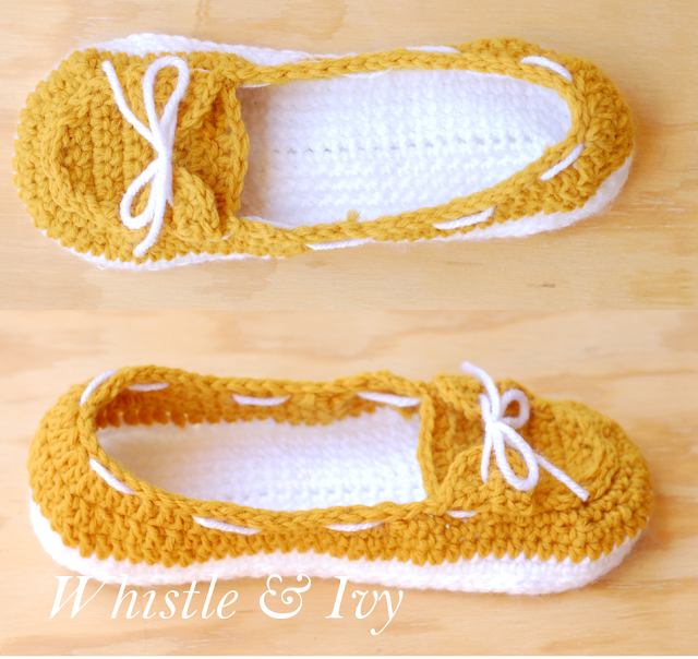Women’s Boat shoe sperry’s slipper house shoe crochet pattern